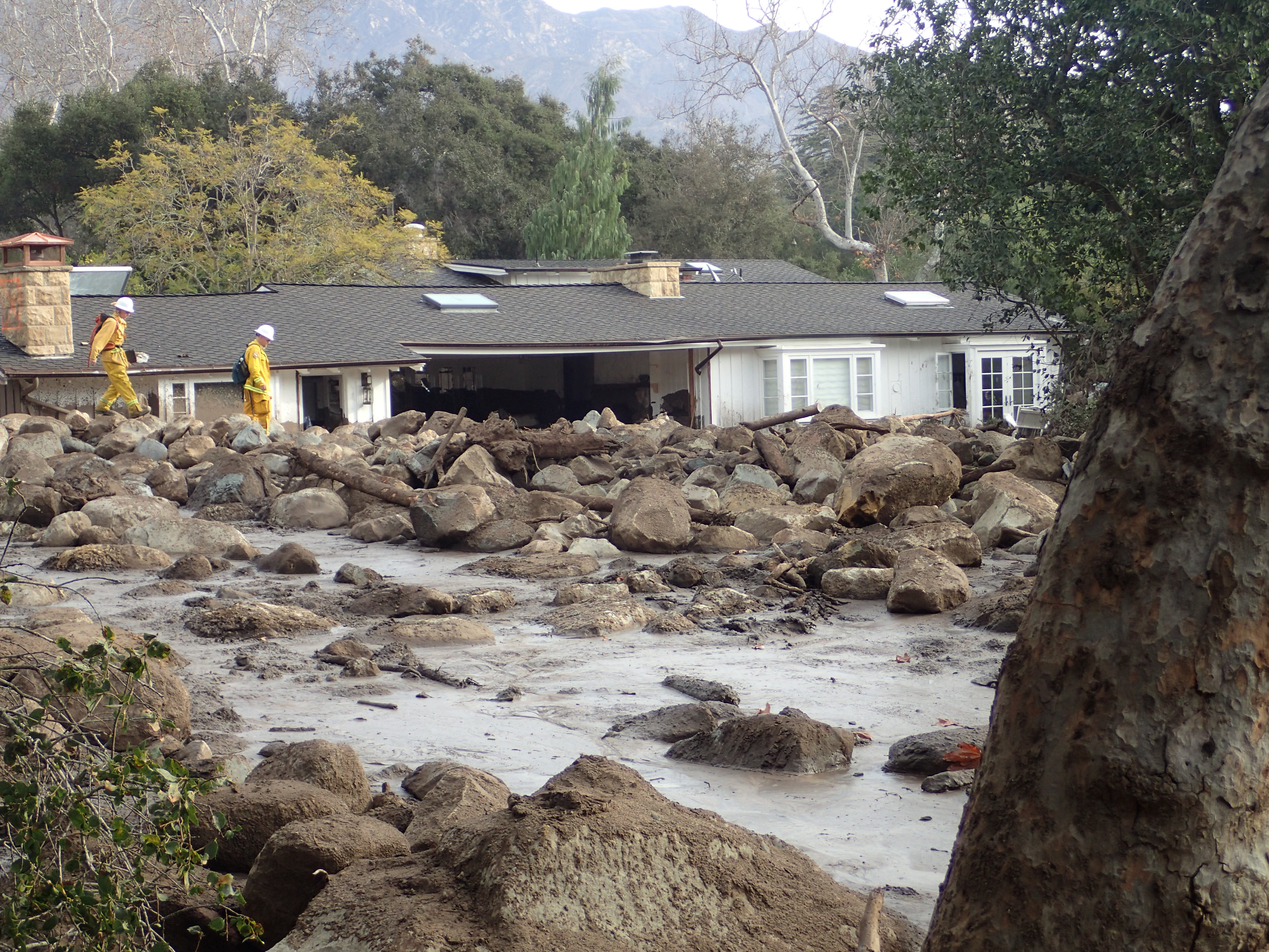 Photo of house after a mudslide happened