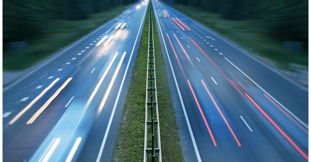 Long exposure photo of cars on a freeway