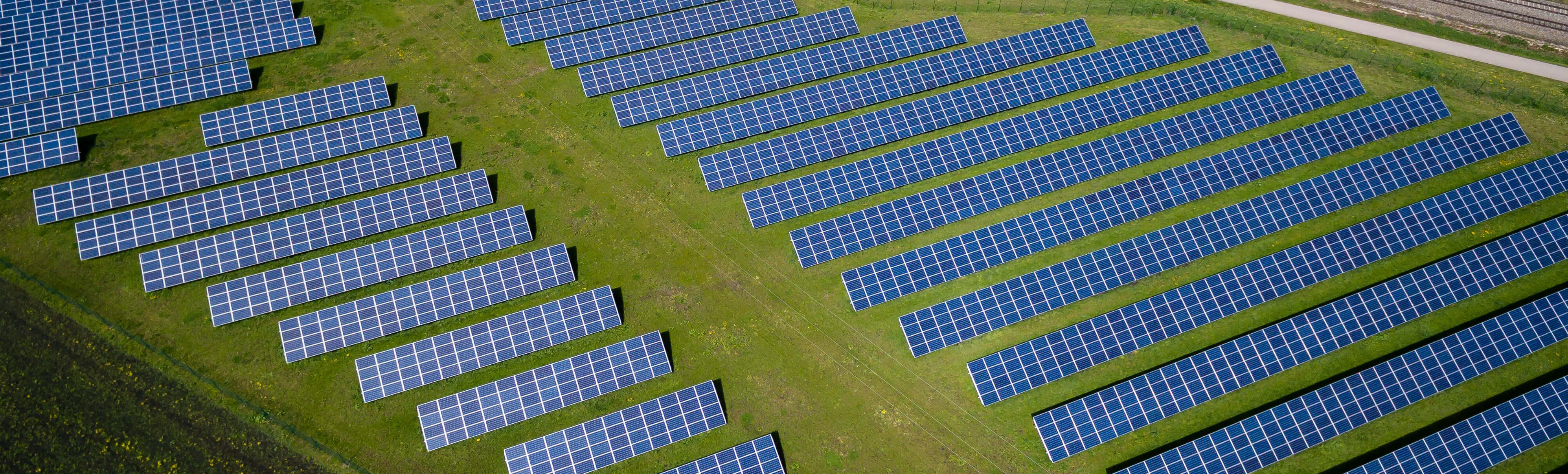 Solar panels in a field