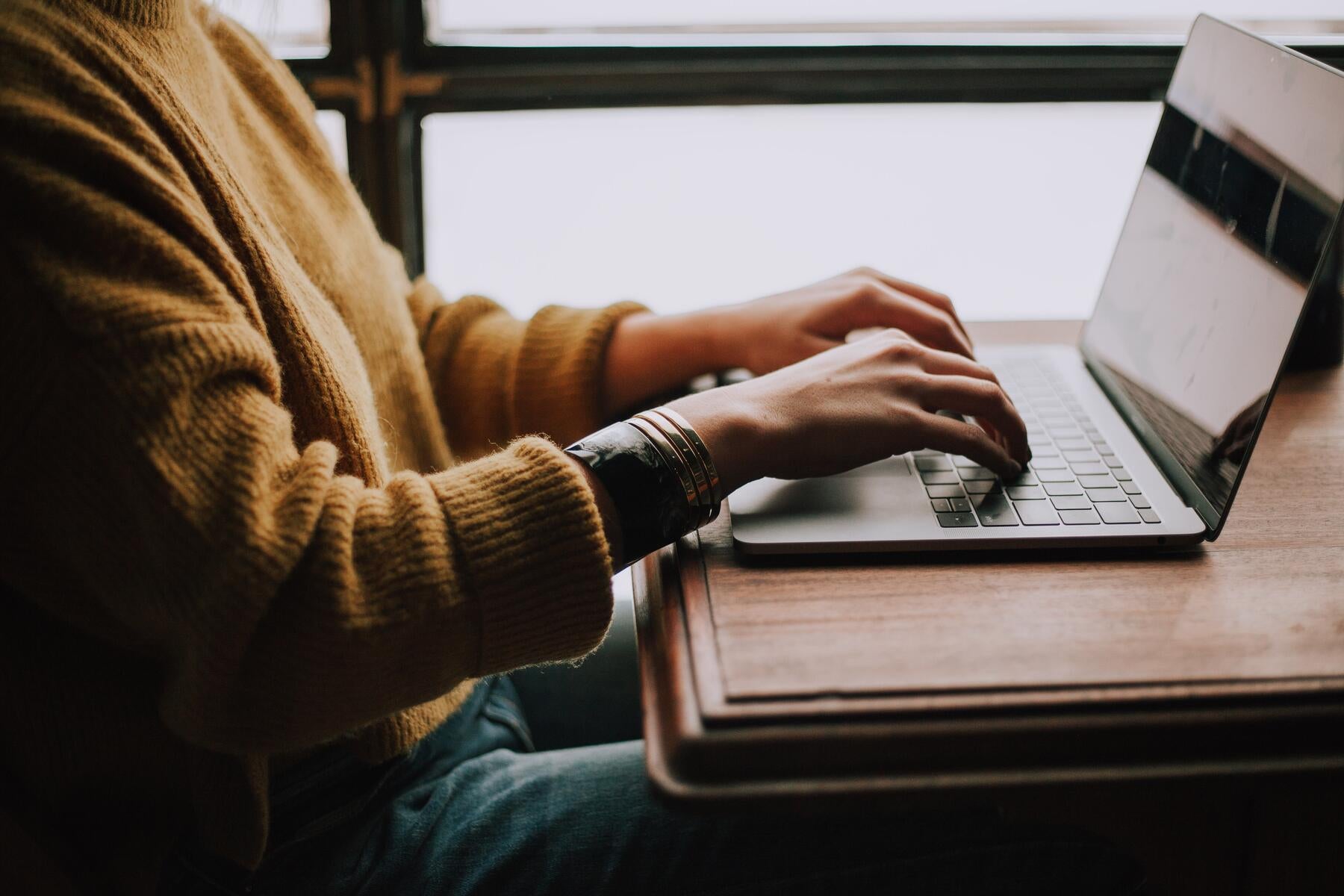 Person using a laptop