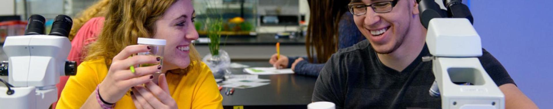Two people in a science lab