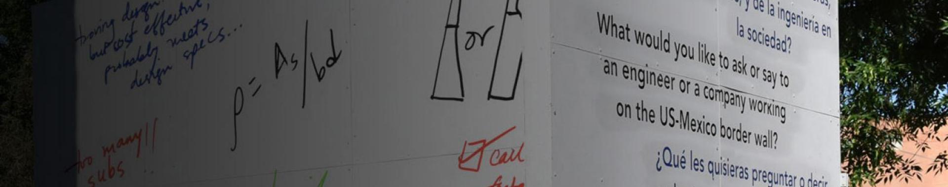 White board with writing on it